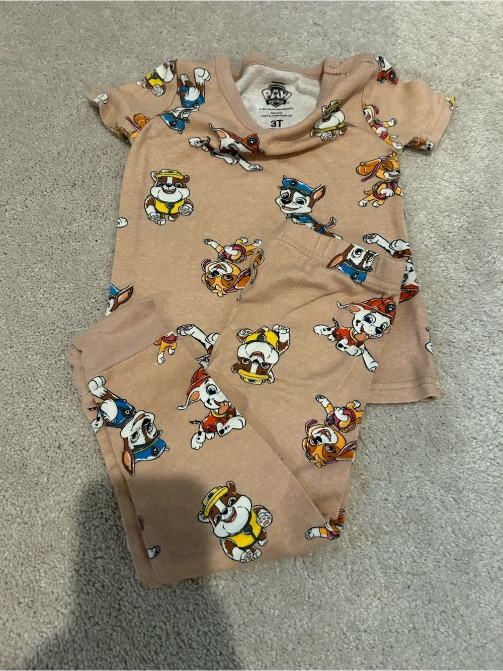 Paw Patrol Pajama Set with Multicolor Character Print